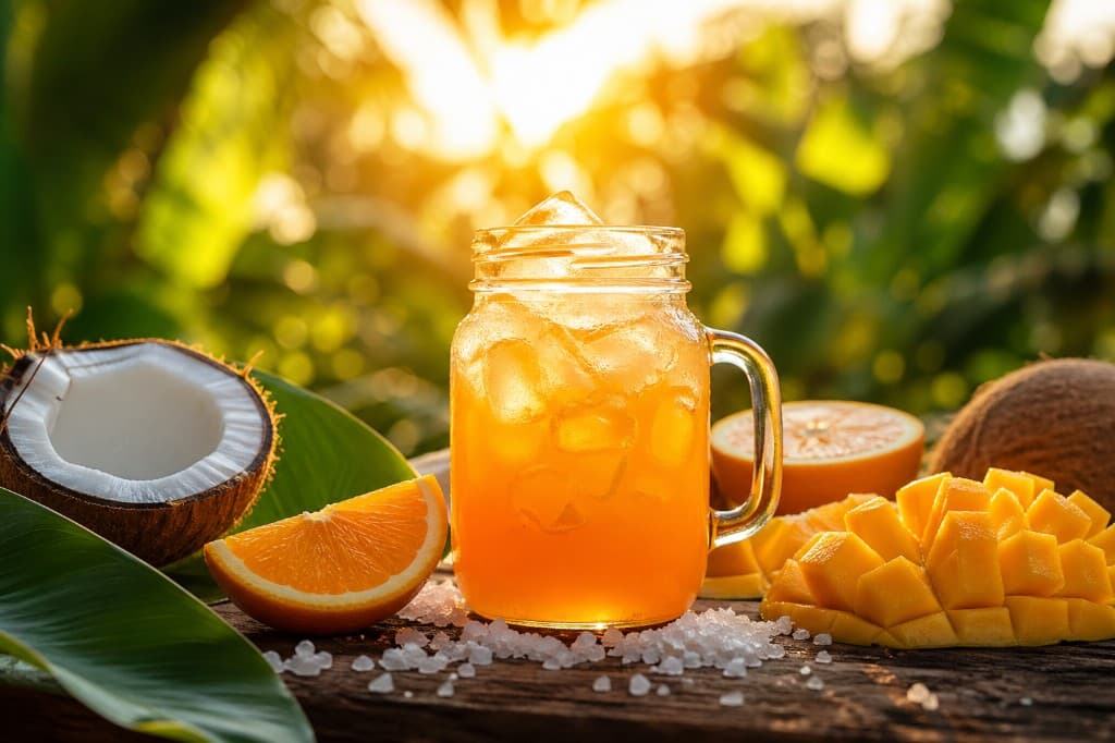 Phoenixa Tropical Orange Electrolytes with fresh ingredients